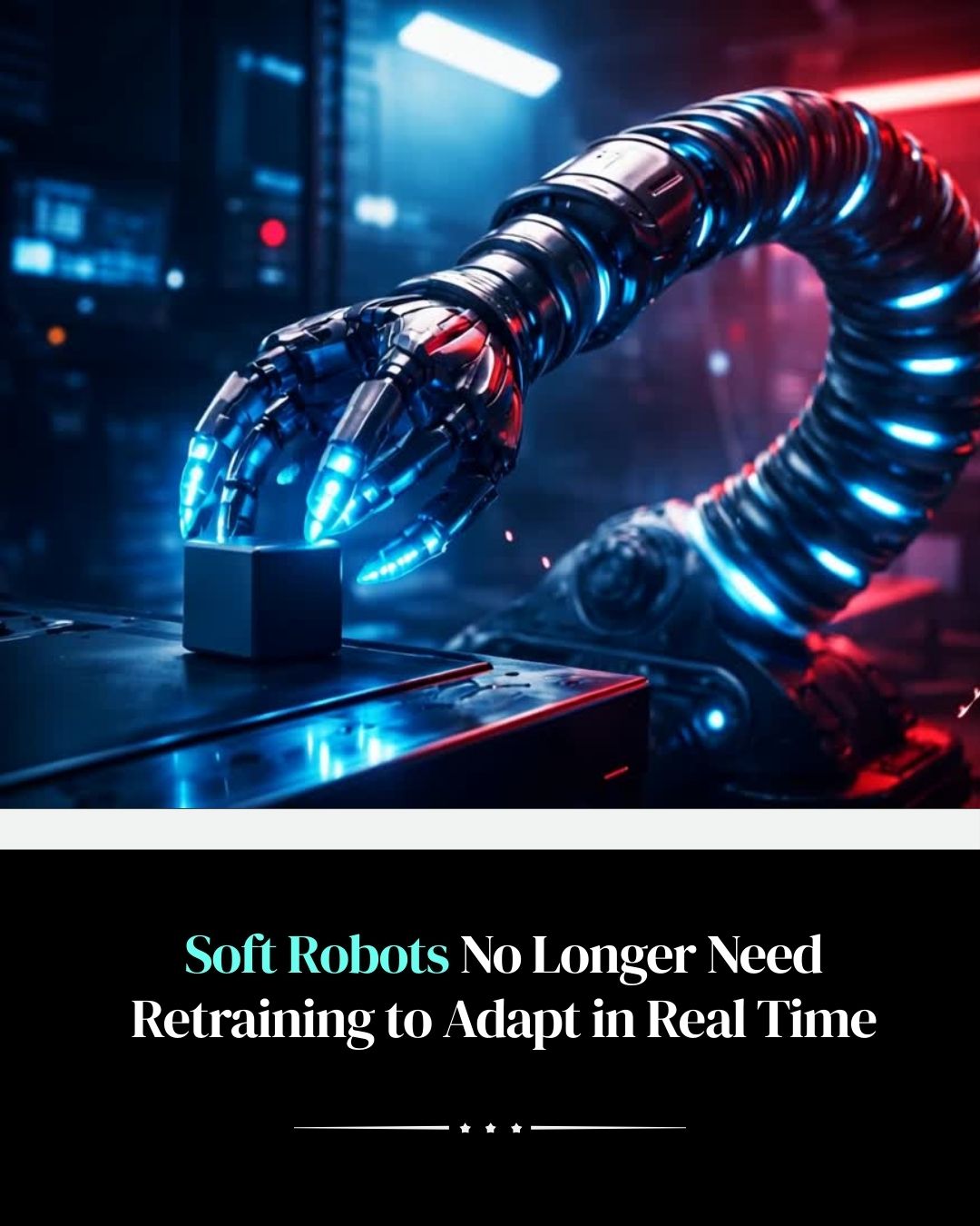 Soft robotics adapting in real time with AI control